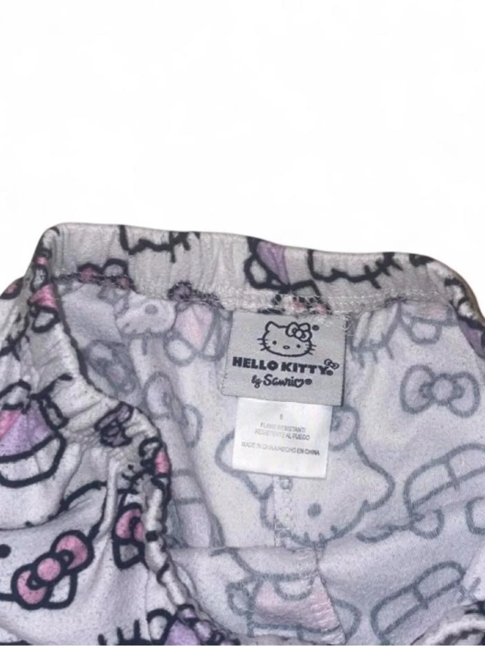 Sanrio Hello Kitty Pink & Purple Fleece Pajama Set – Girls Size 8